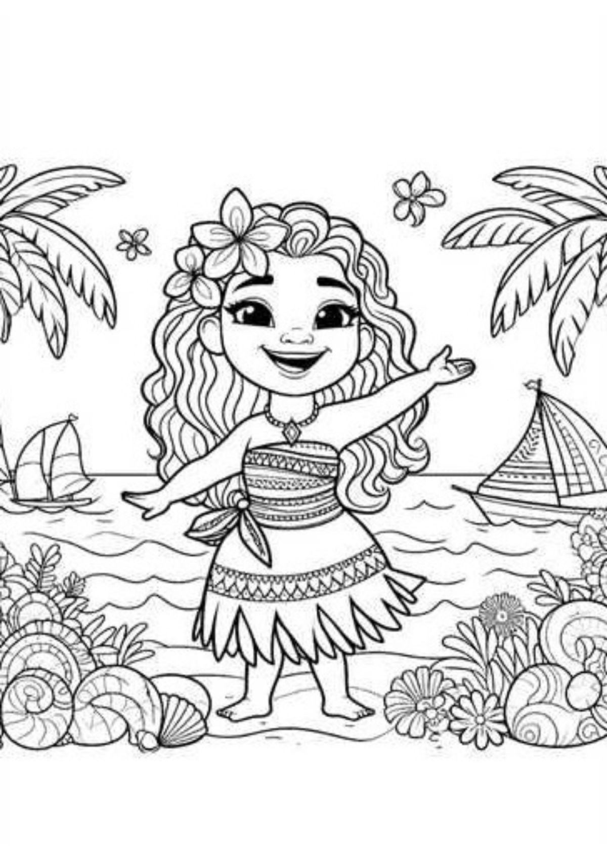 Desenho para Colorir Moana