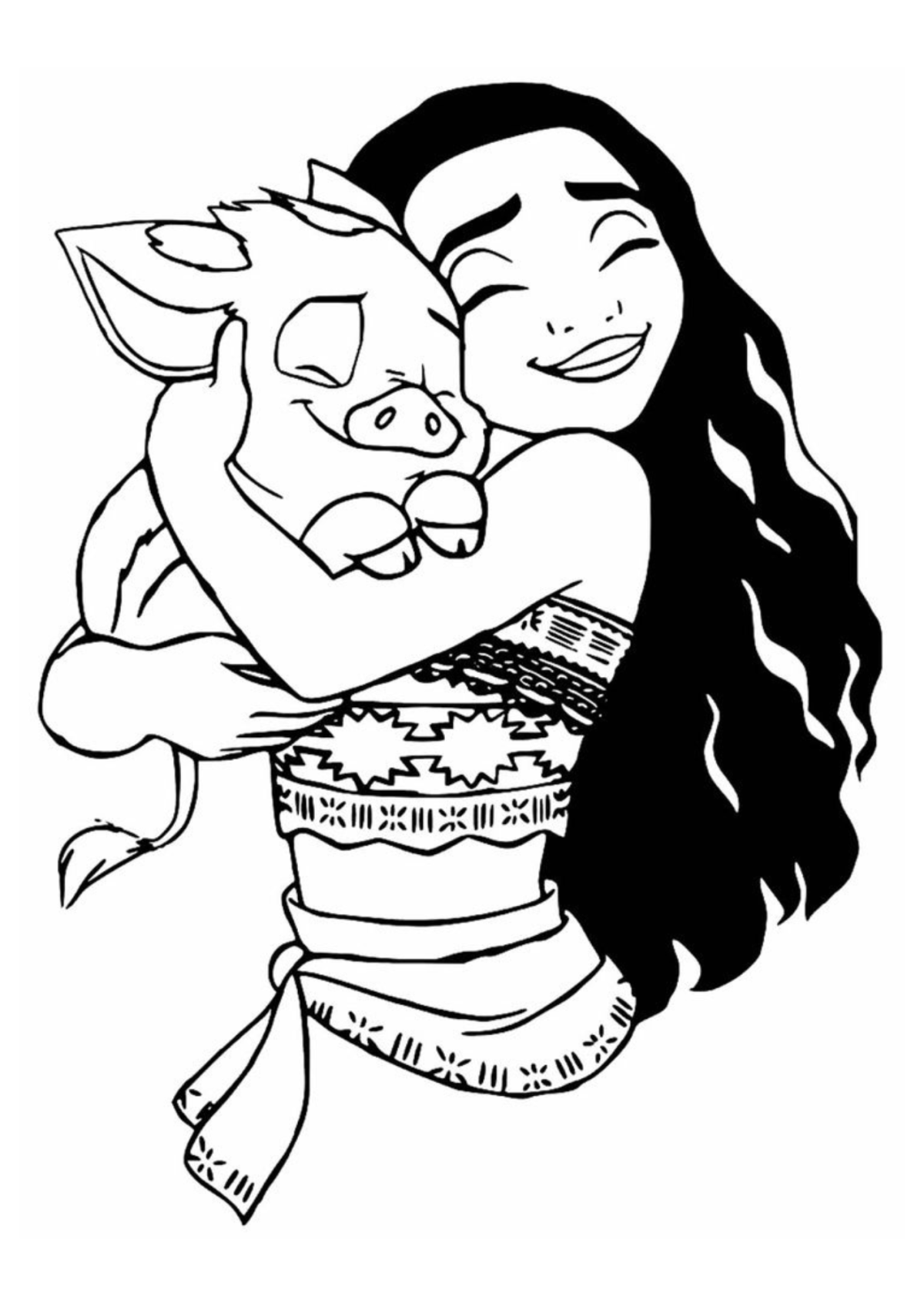 Desenho para Colorir Moana