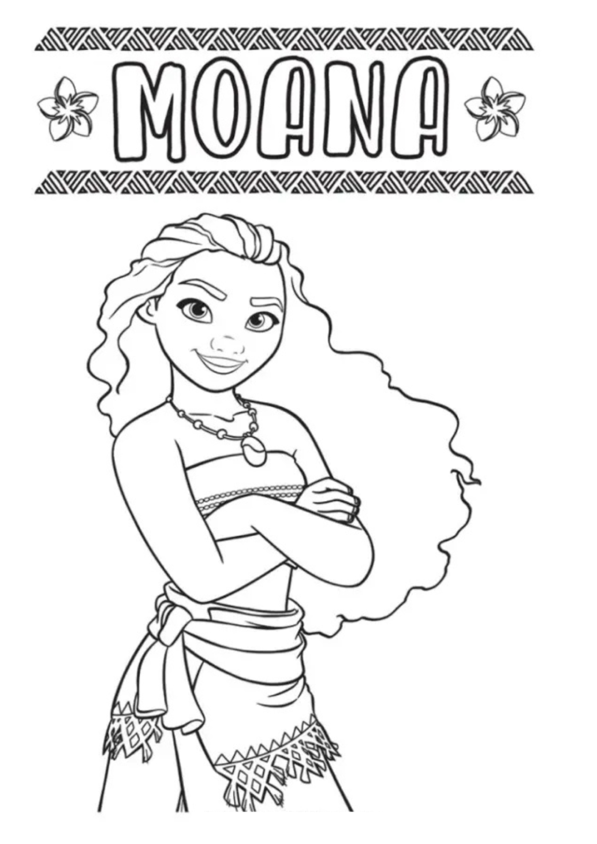 Desenho para Colorir Moana