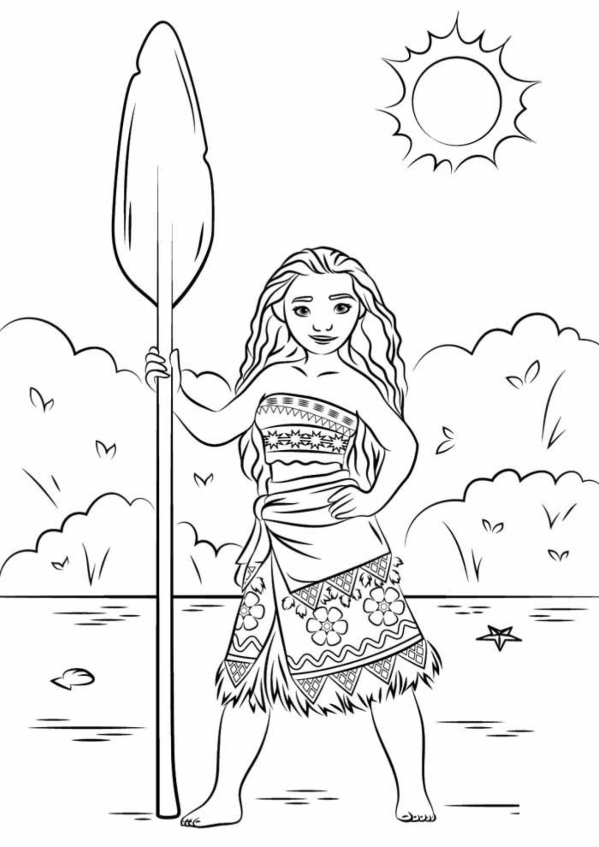Desenho para Colorir Moana