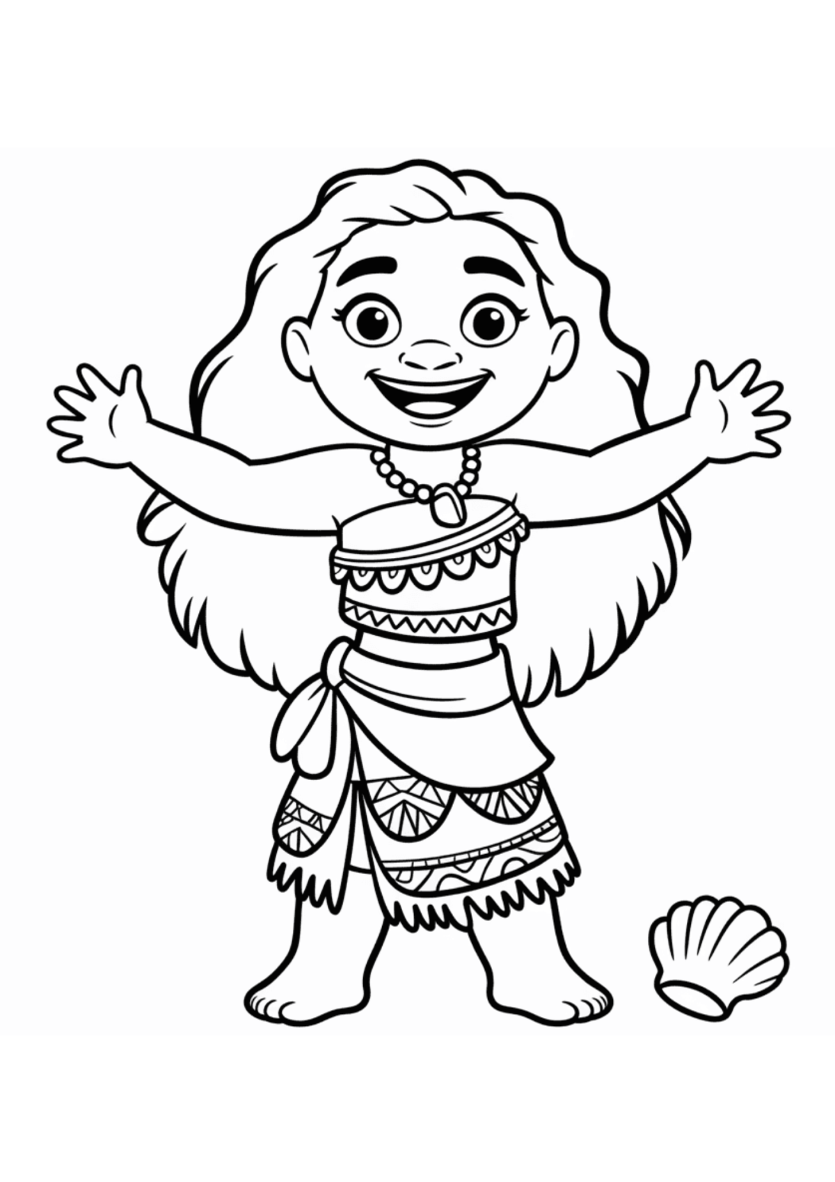 Desenho para Colorir Moana