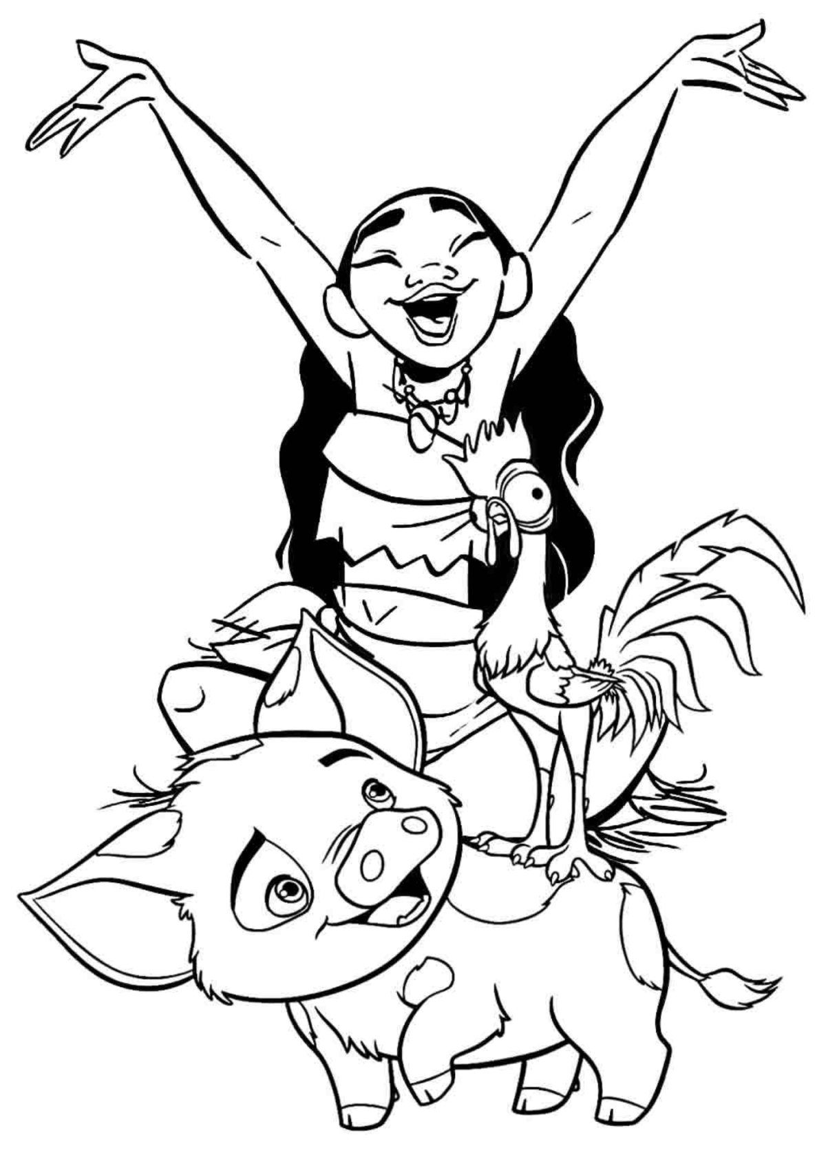 Desenho para Colorir Moana
