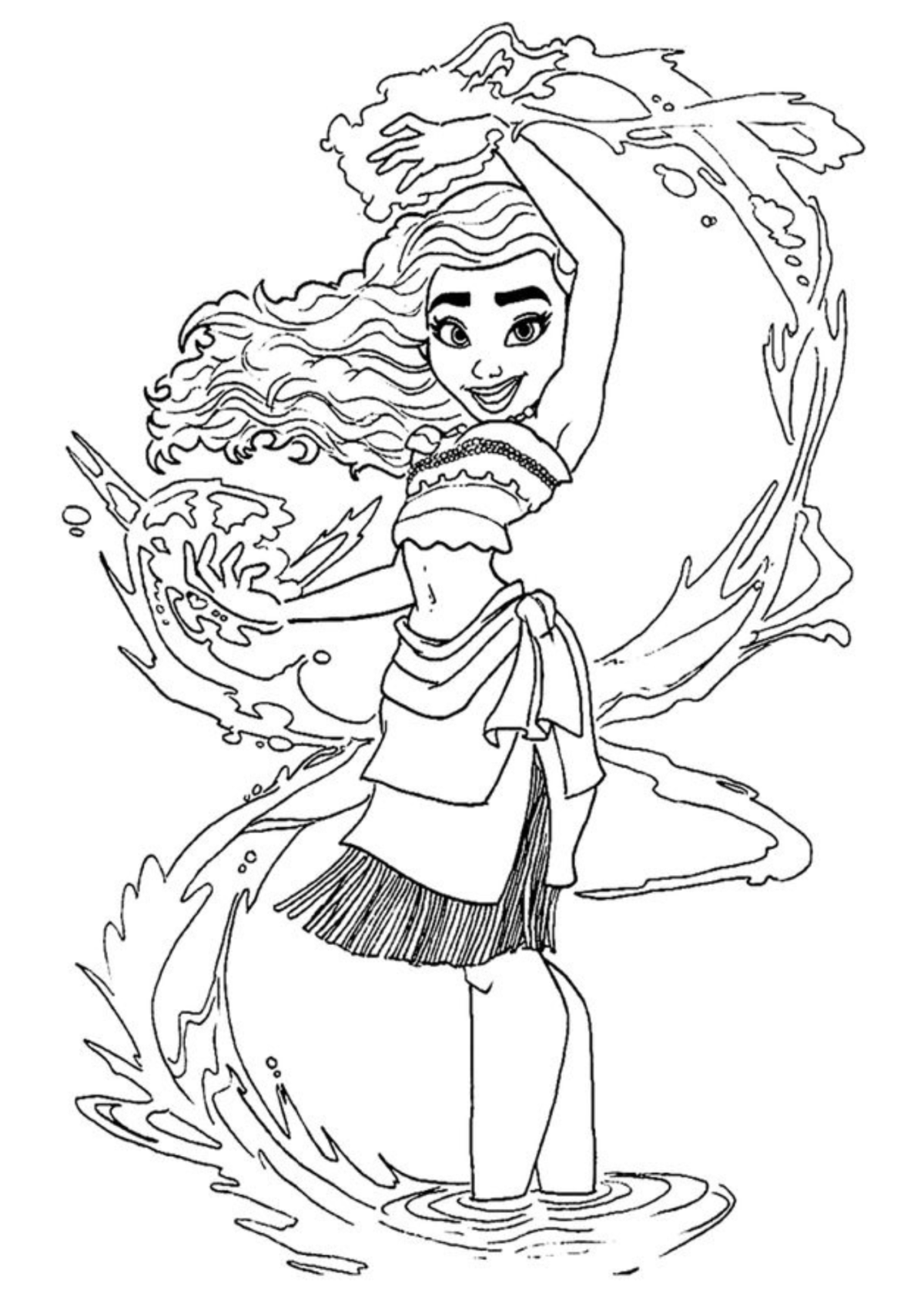 Desenho para Colorir Moana