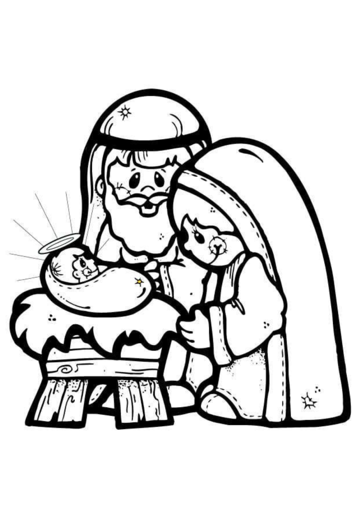 Desenho para Colorir Nascimento de Jesus
