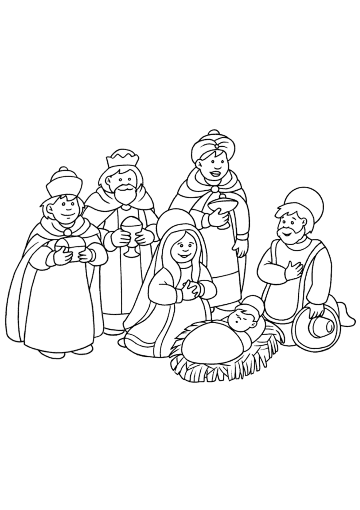 Desenho para Colorir Nascimento de Jesus