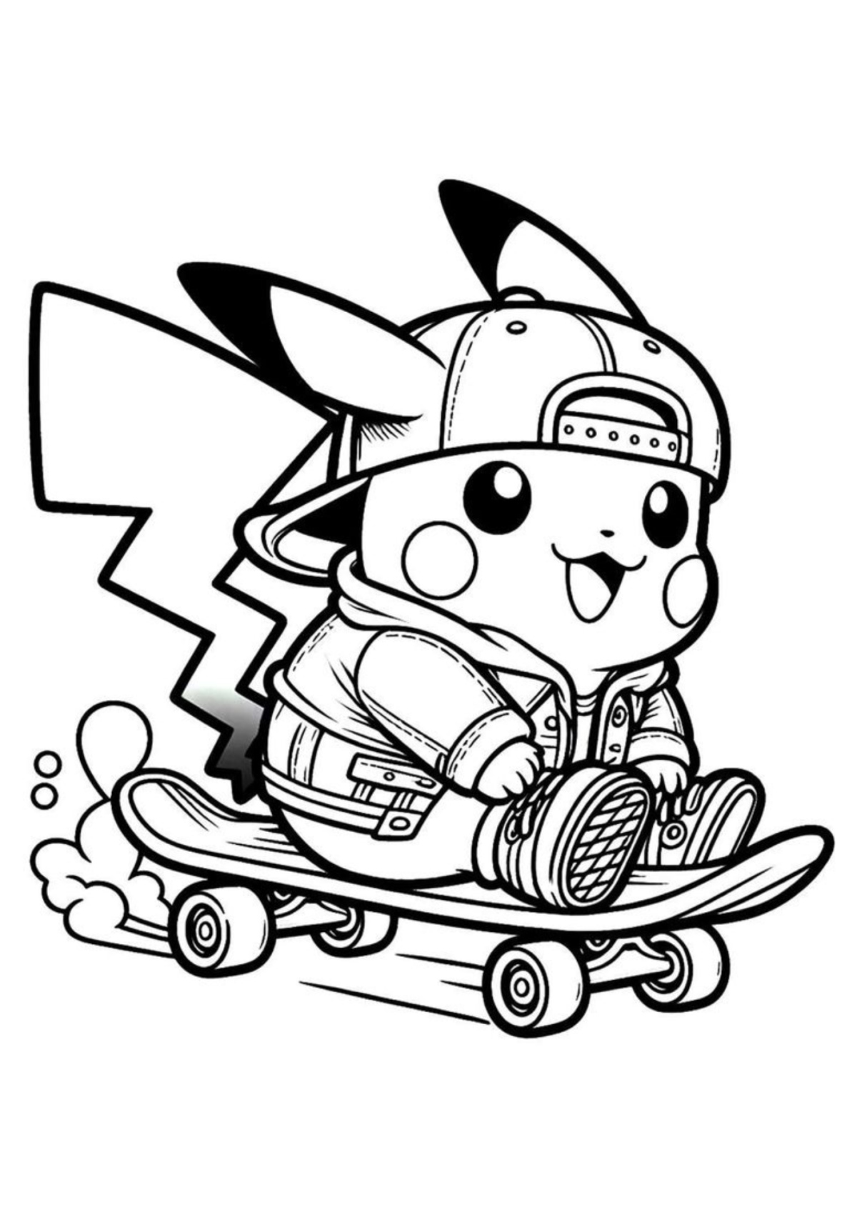 Desenho para Colorir Pikachu
