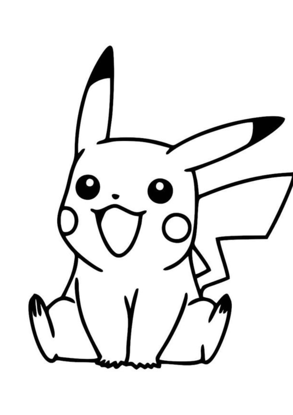 Desenho para Colorir Pikachu