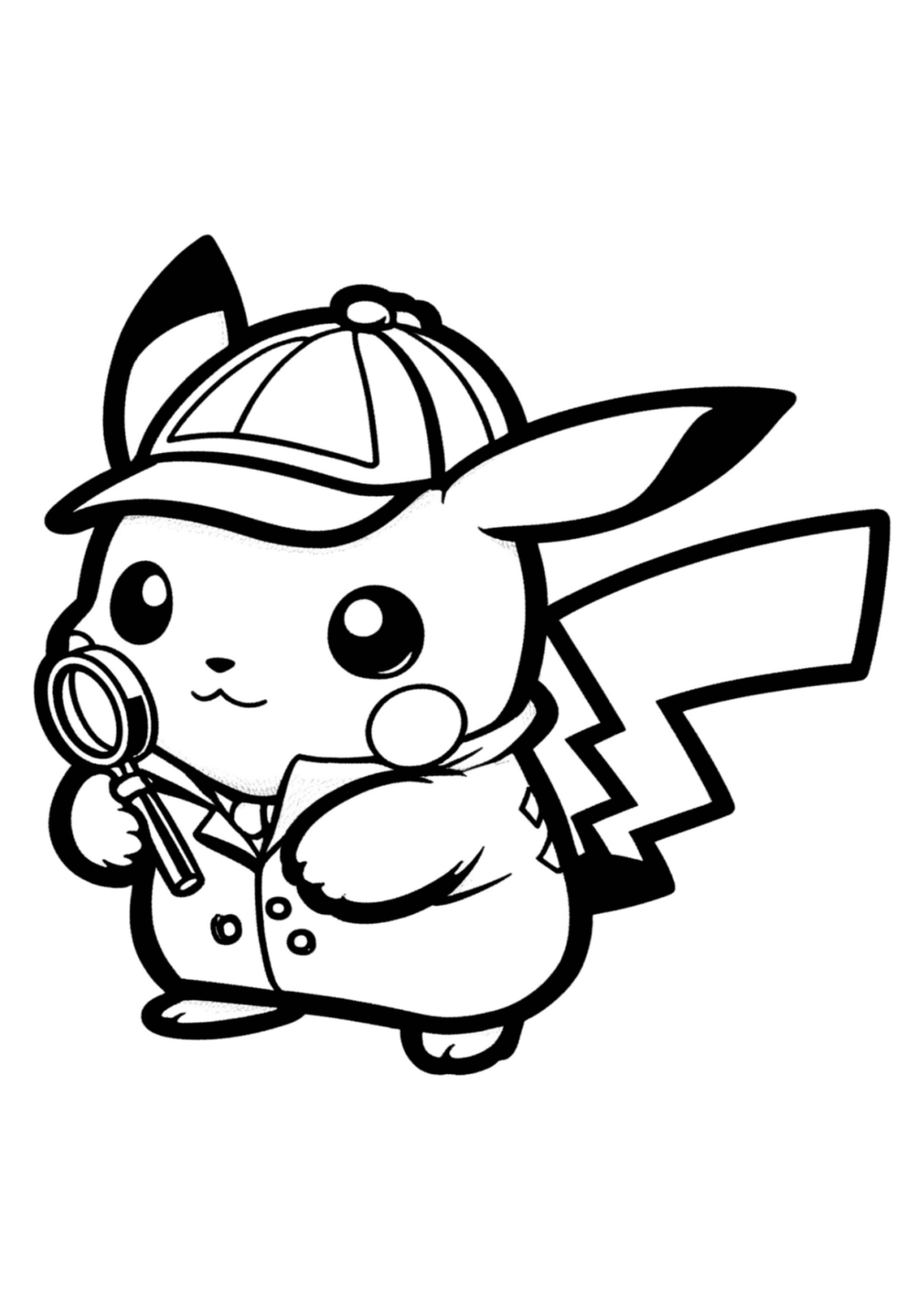 Desenho para Colorir Pikachu
