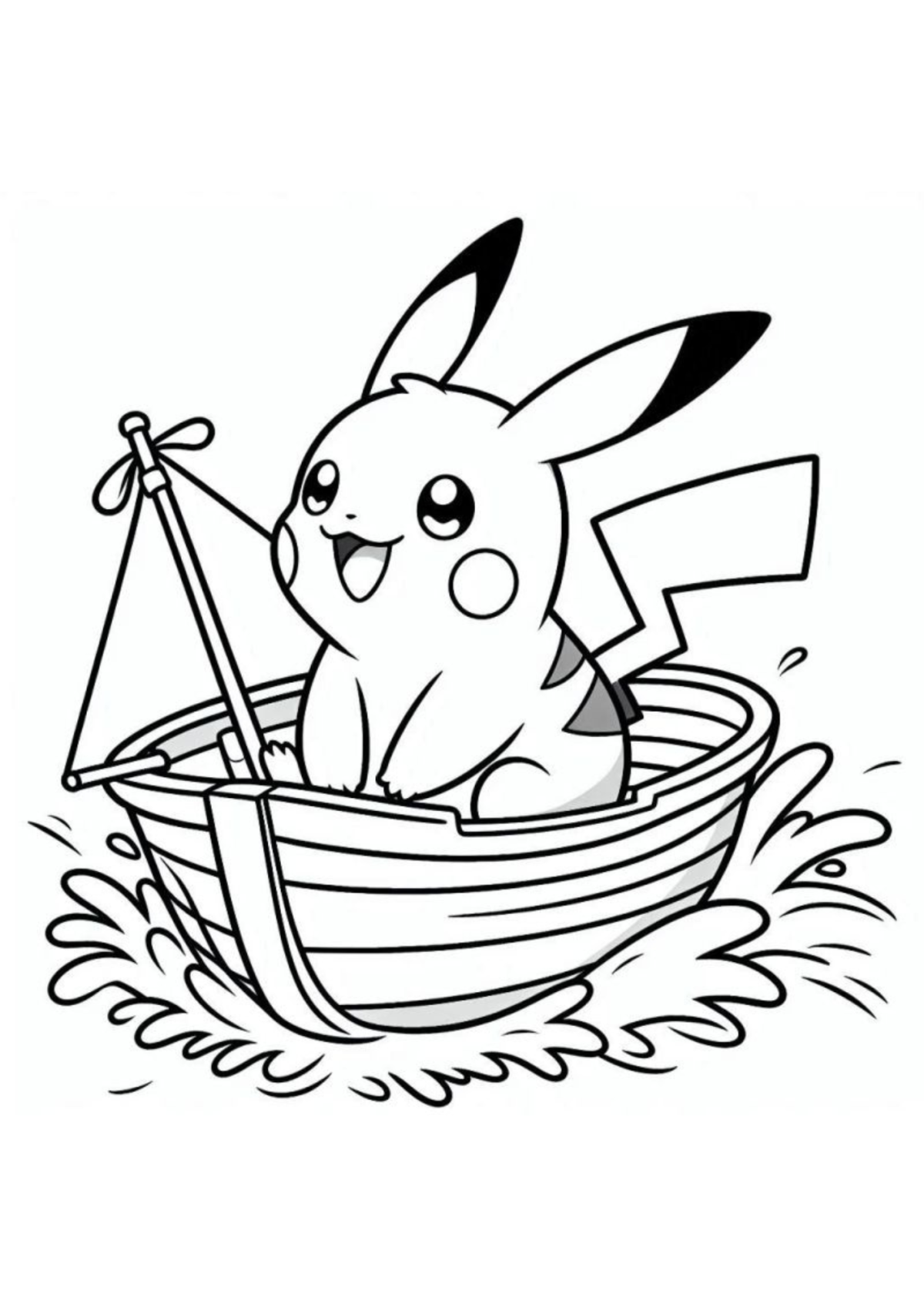 Desenho para Colorir Pikachu