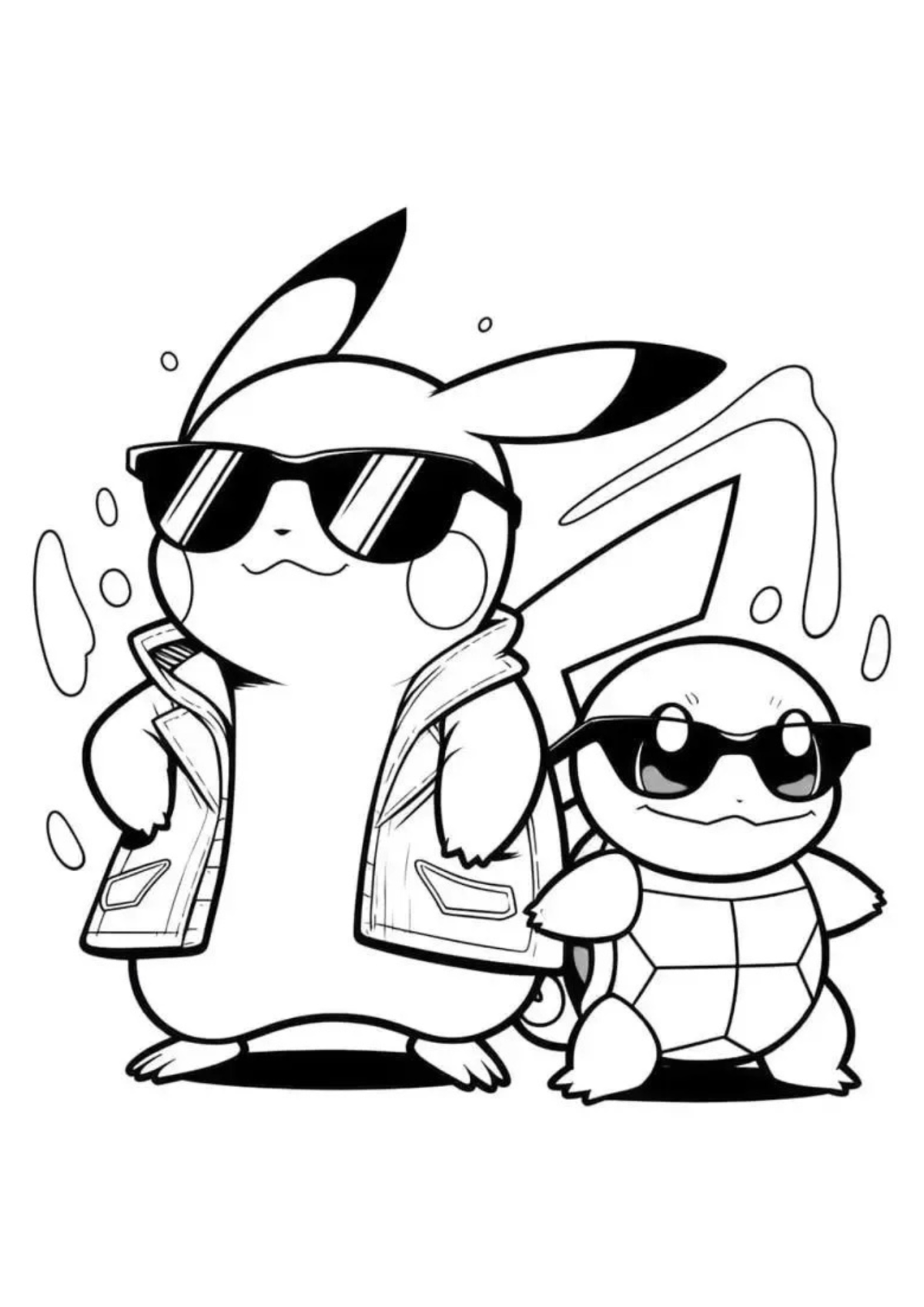 Desenho para Colorir Pikachu