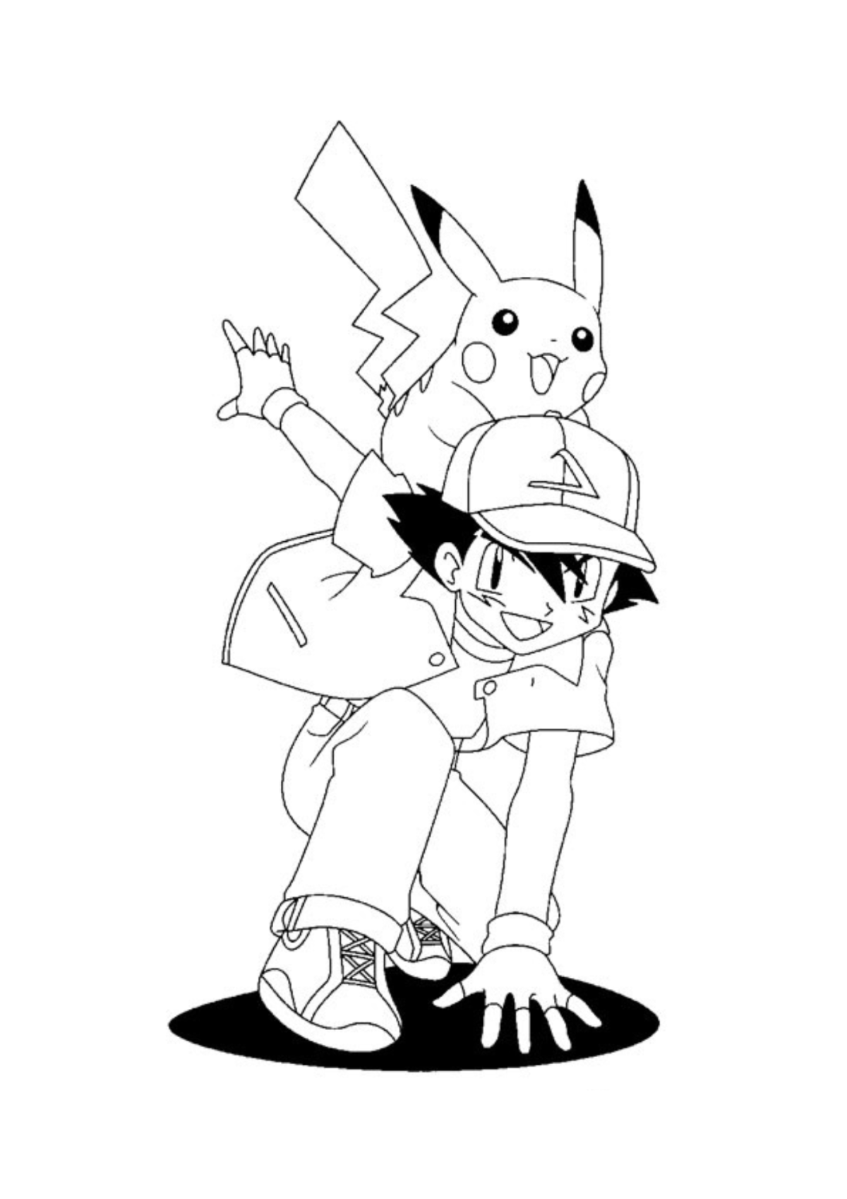 Desenho para Colorir Pikachu