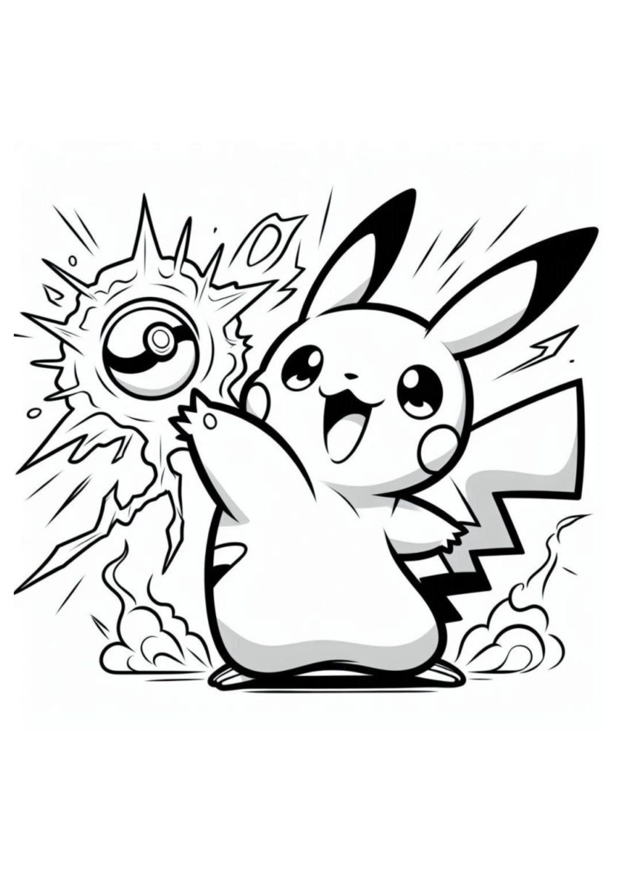 Desenho para Colorir Pikachu