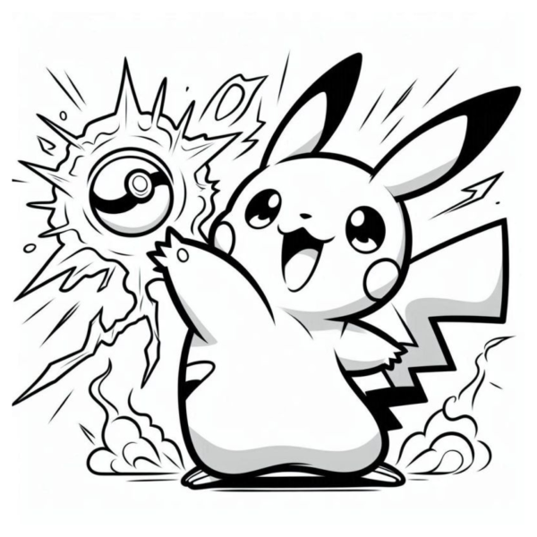 Desenho para Colorir Pikachu