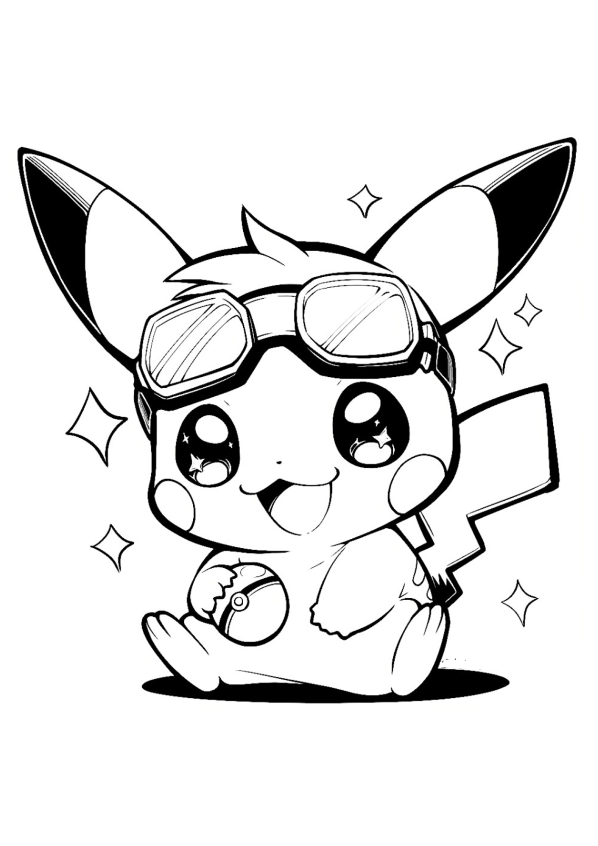 Desenho para Colorir Pikachu