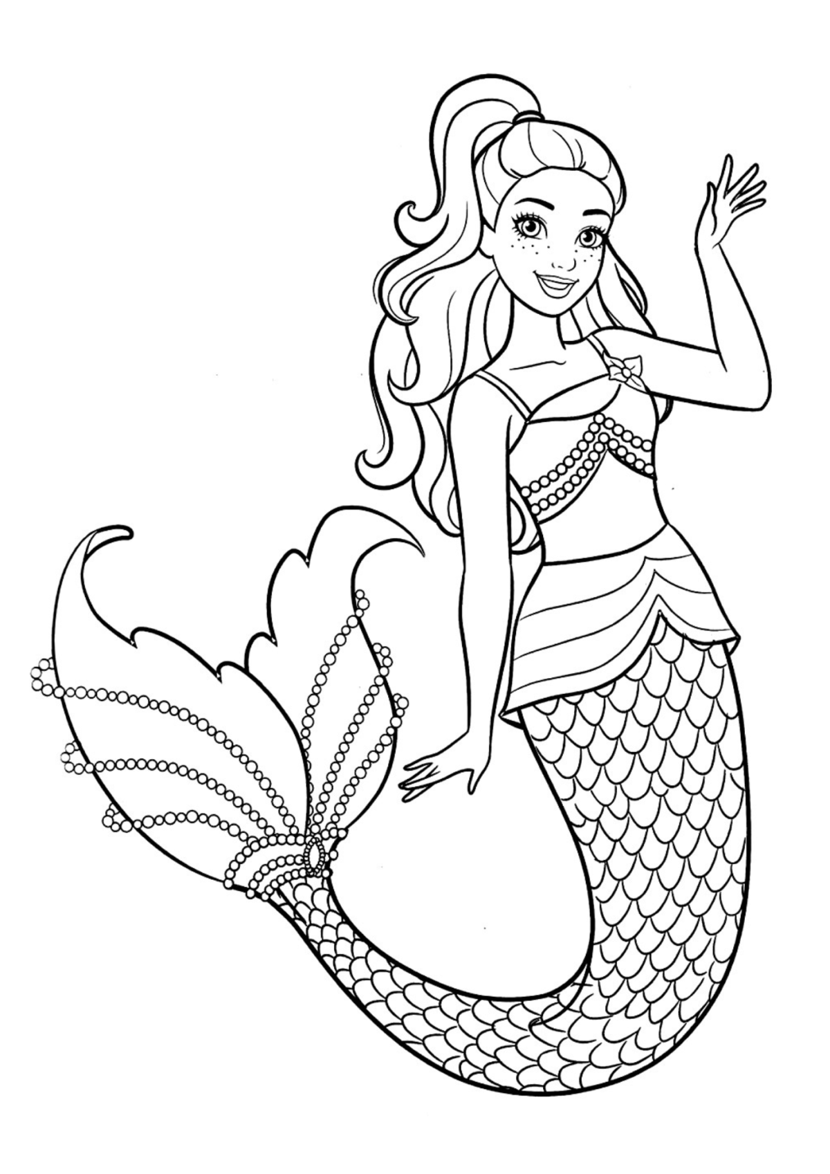 Desenho para Colorir Sereia