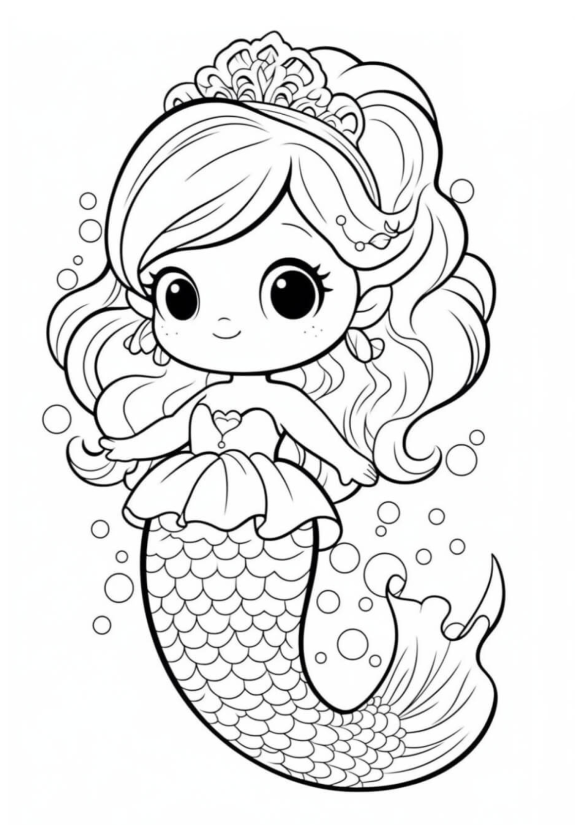 Desenho para Colorir Sereia