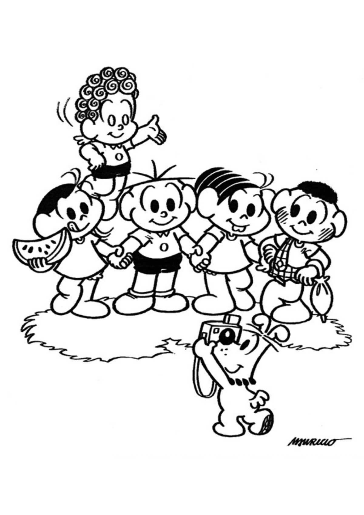 Desenho para Colorir Turma da Mônica