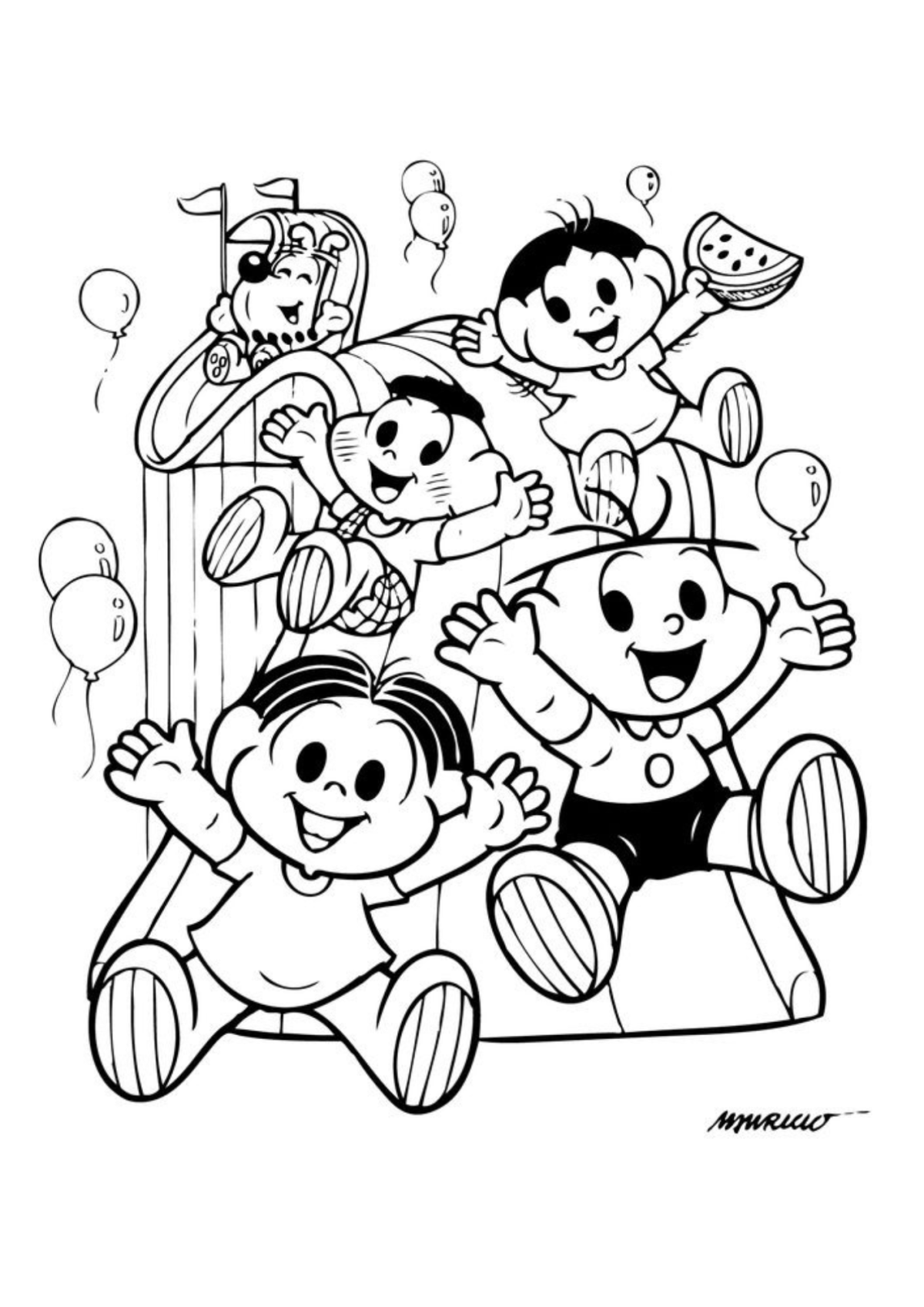 Desenho para Colorir Turma da Mônica