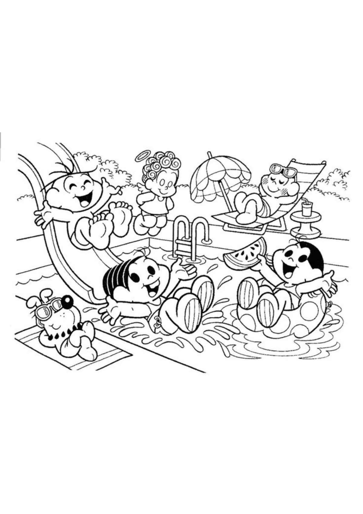 Desenho para Colorir Turma da Mônica