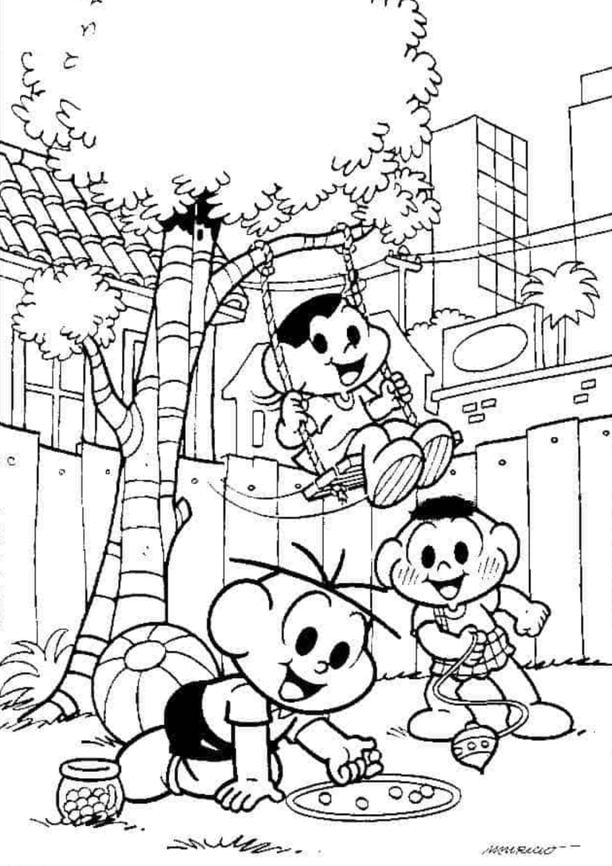 Desenho para Colorir Turma da Mônica