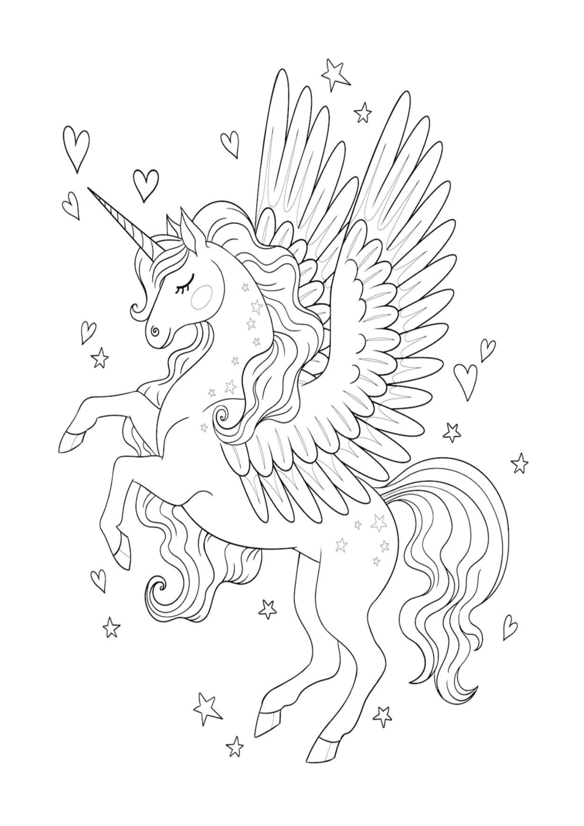 Desenho para Colorir Unicórnio