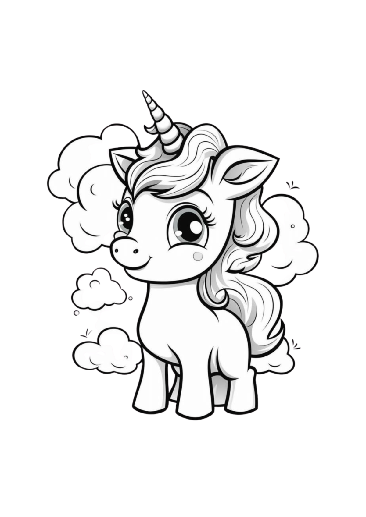 Desenho para Colorir Unicórnio