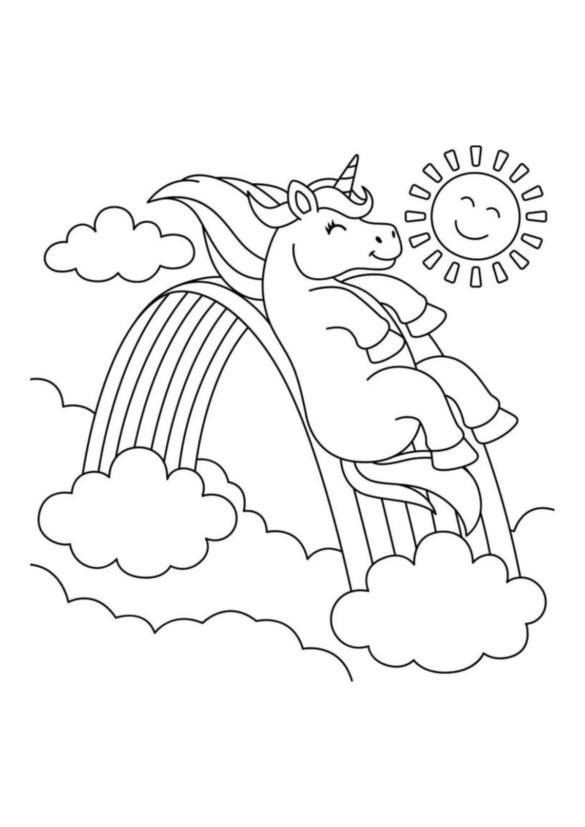 Desenho para Colorir Unicórnio
