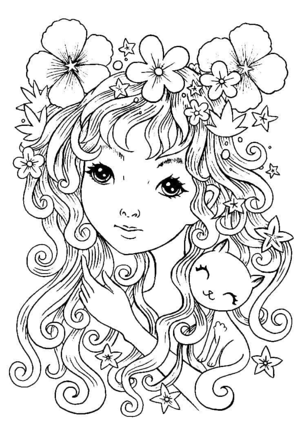 Desenhos para Colorir Menina