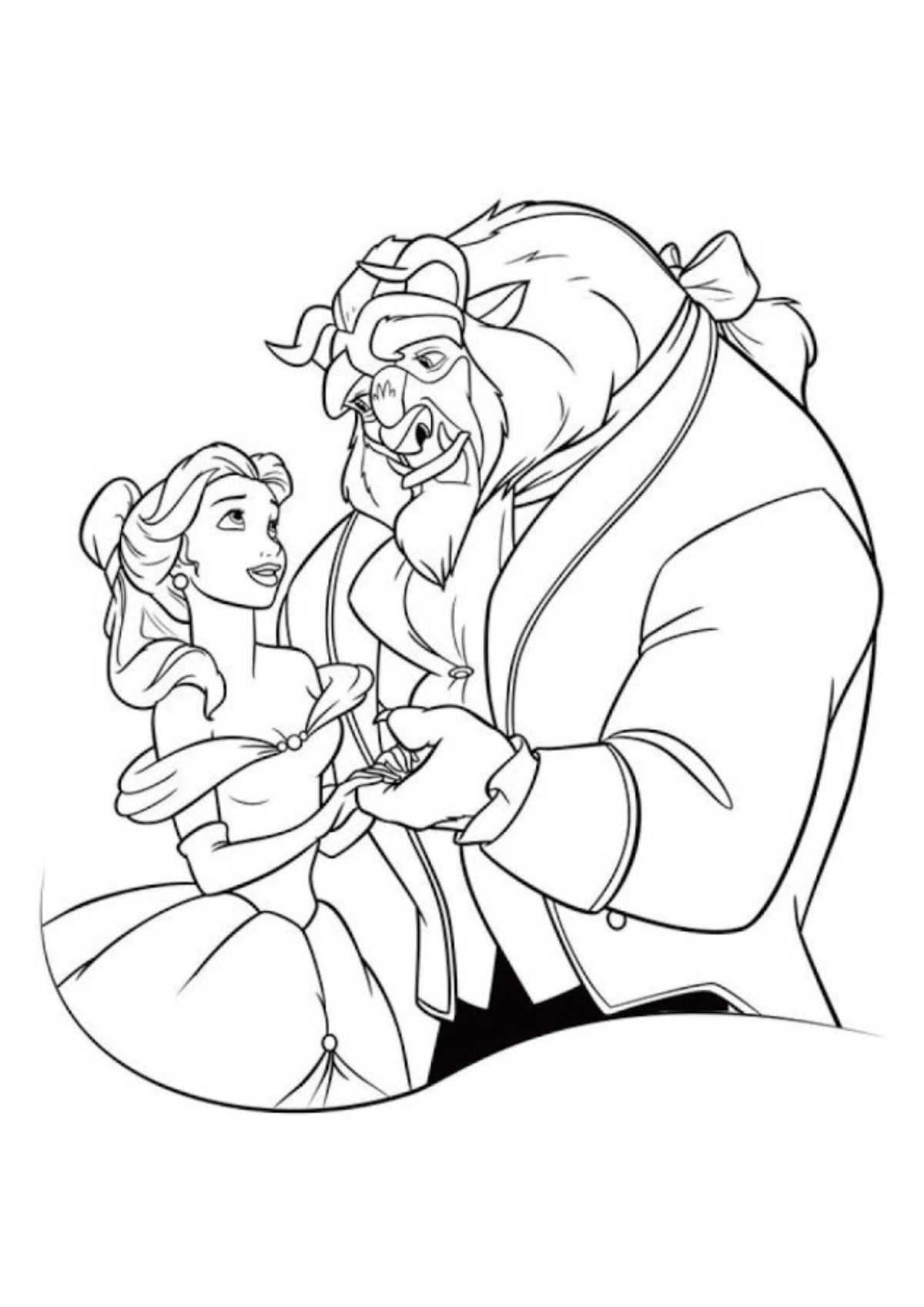 Desenho para Colorir A Bela e a Fera
