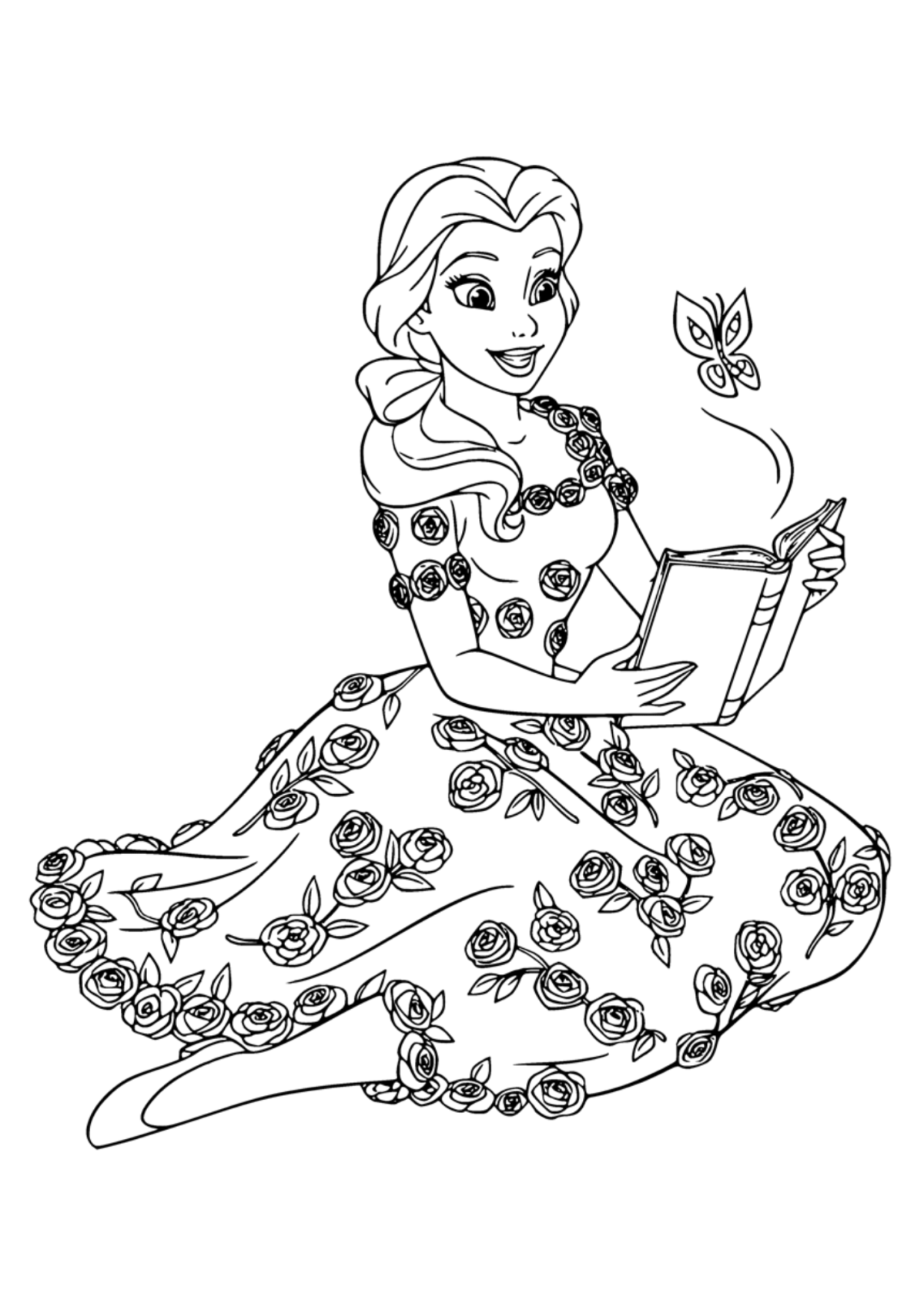 Desenho para Colorir A Bela e a Fera