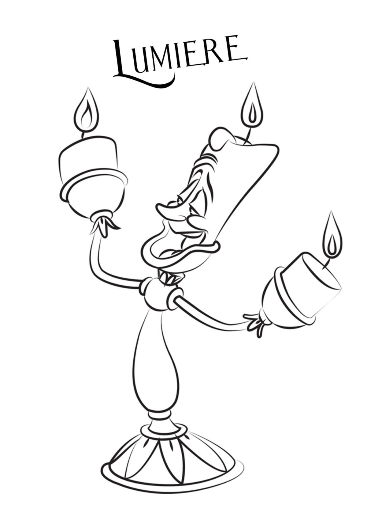 Desenho para Colorir A Bela e a Fera