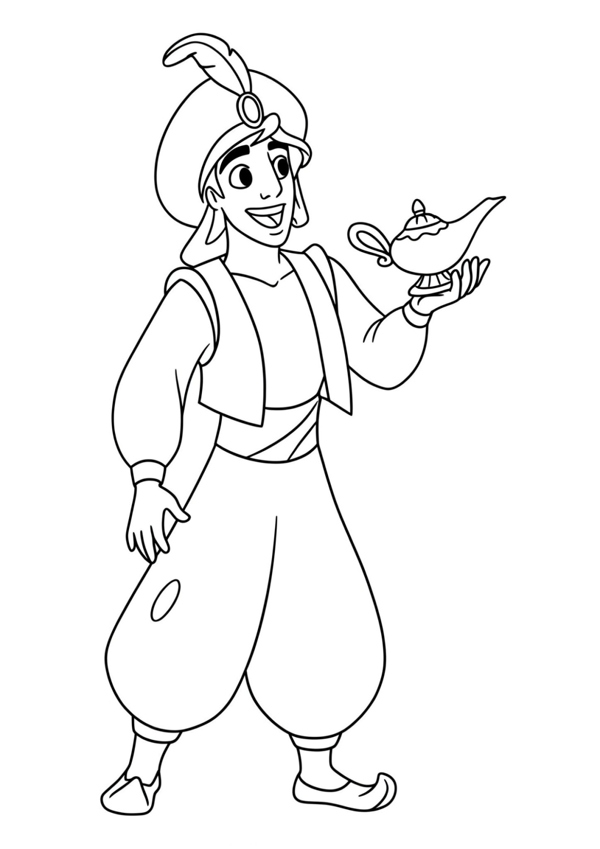 Desenho para Colorir Aladdin