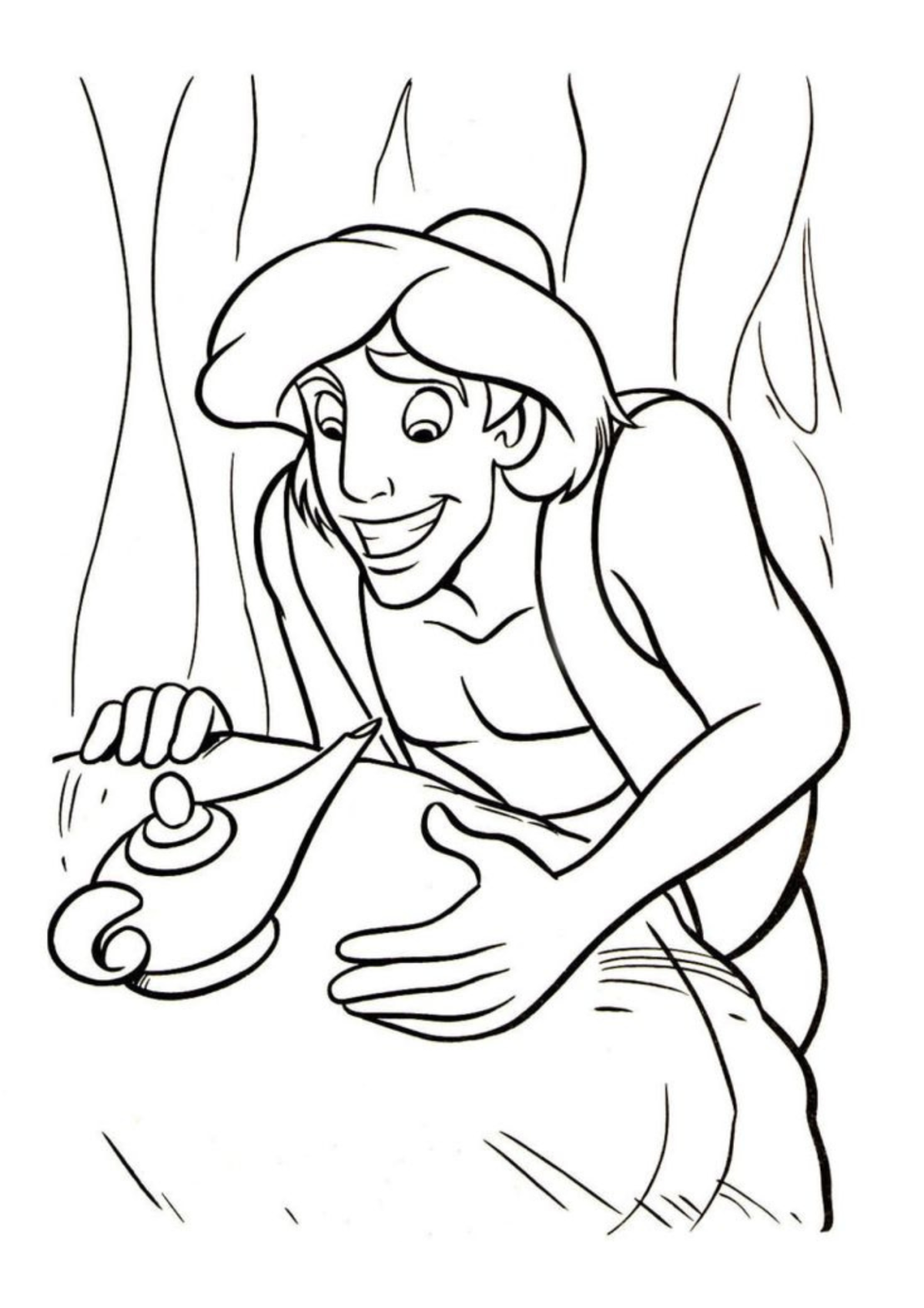 Desenho para Colorir Aladdin