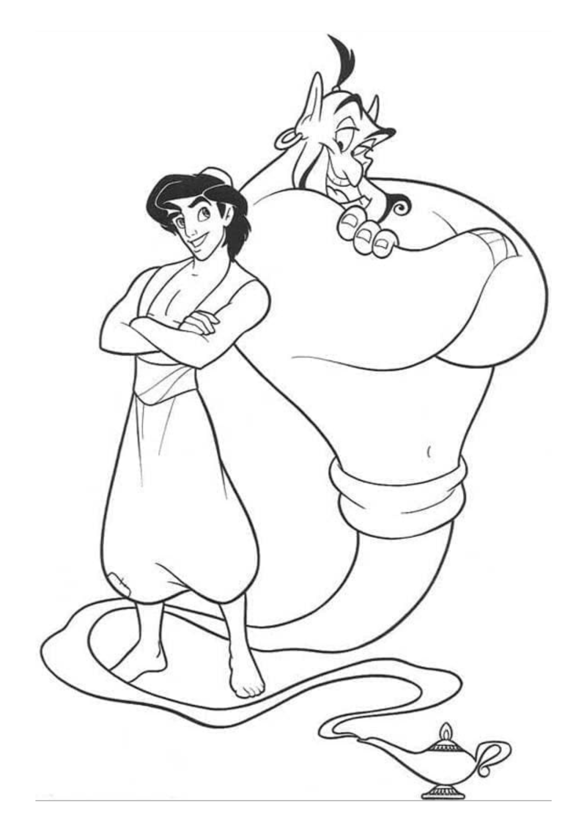Desenho para Colorir Aladdin