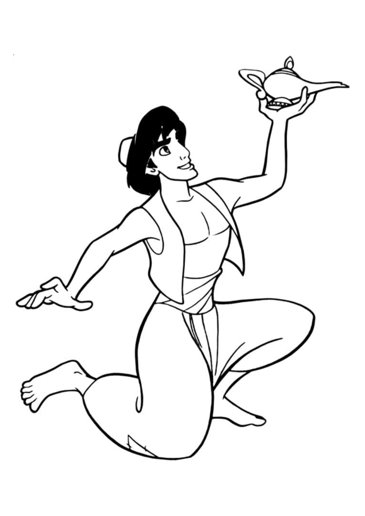 Desenho para Colorir Aladdin