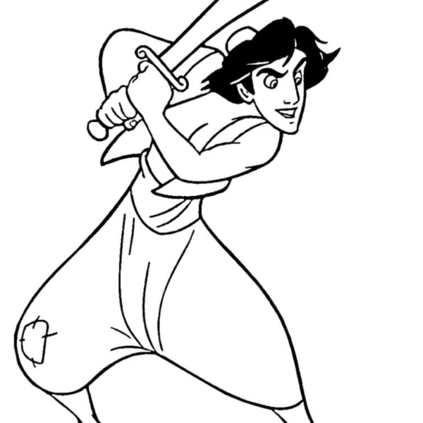 Desenho para Colorir Aladdin