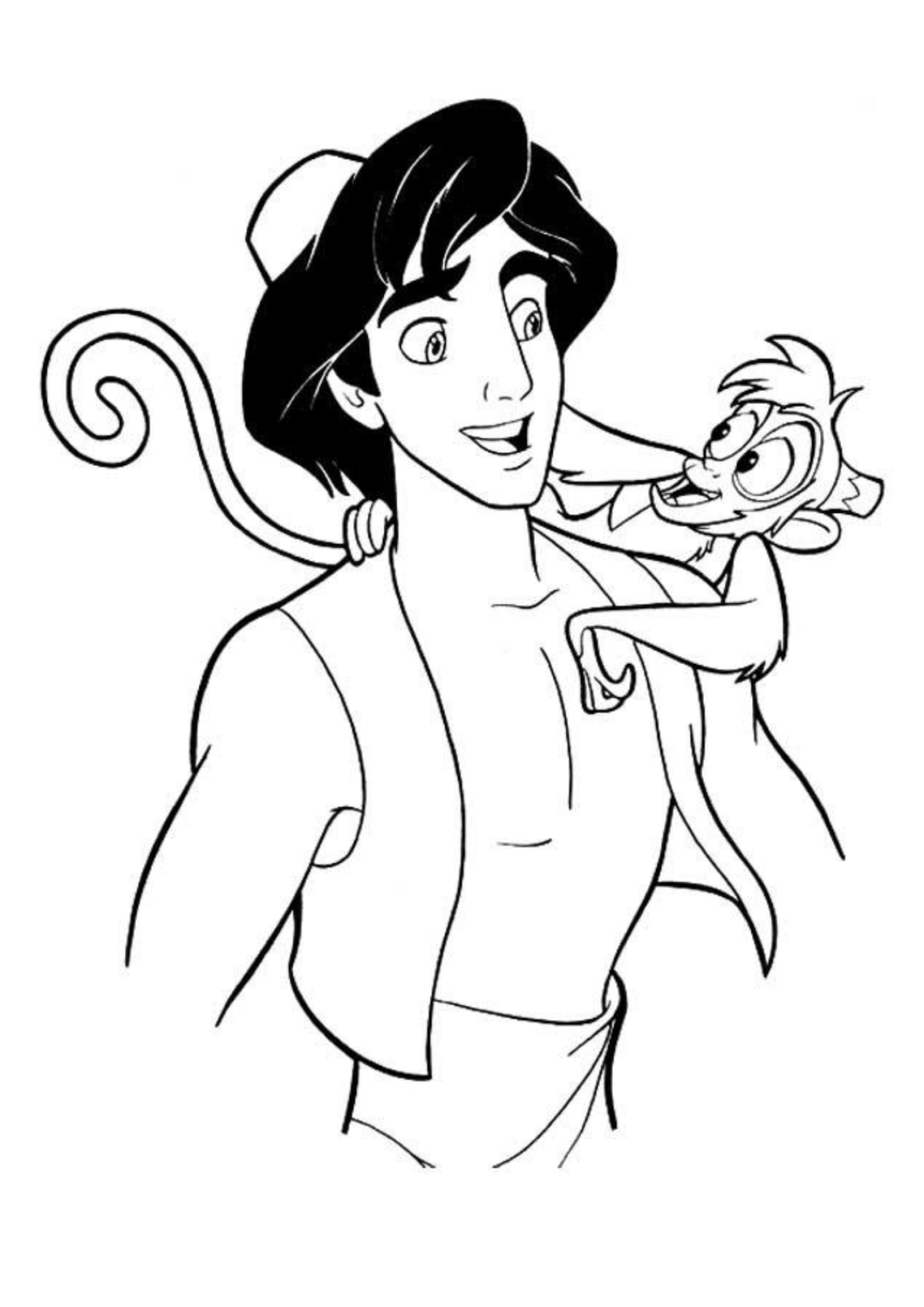 Desenho para Colorir Aladdin