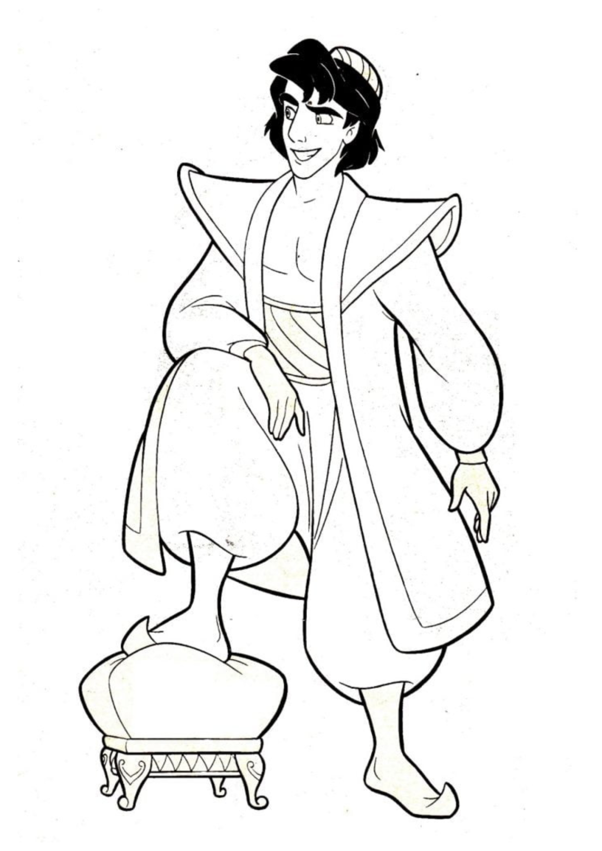 Desenho para Colorir Aladdin