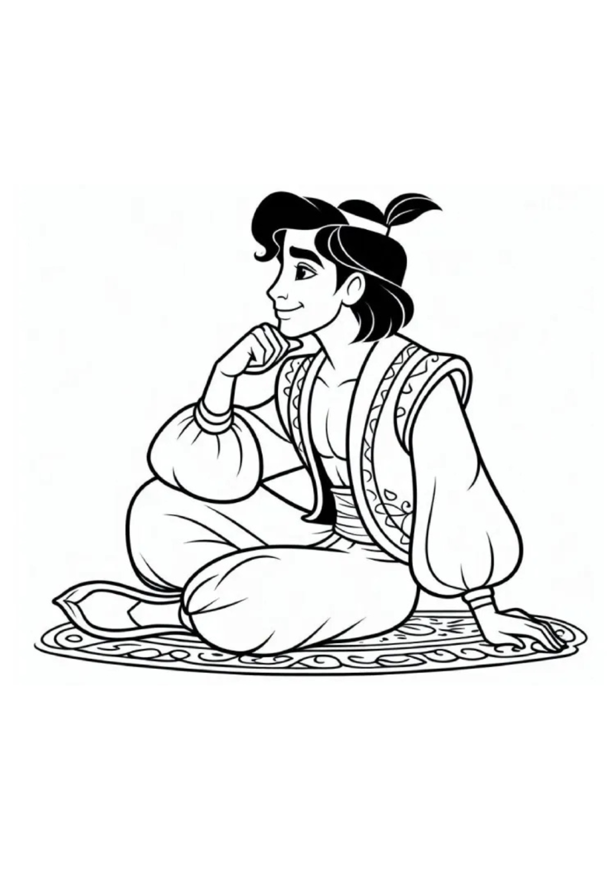 Desenho para Colorir Aladdin