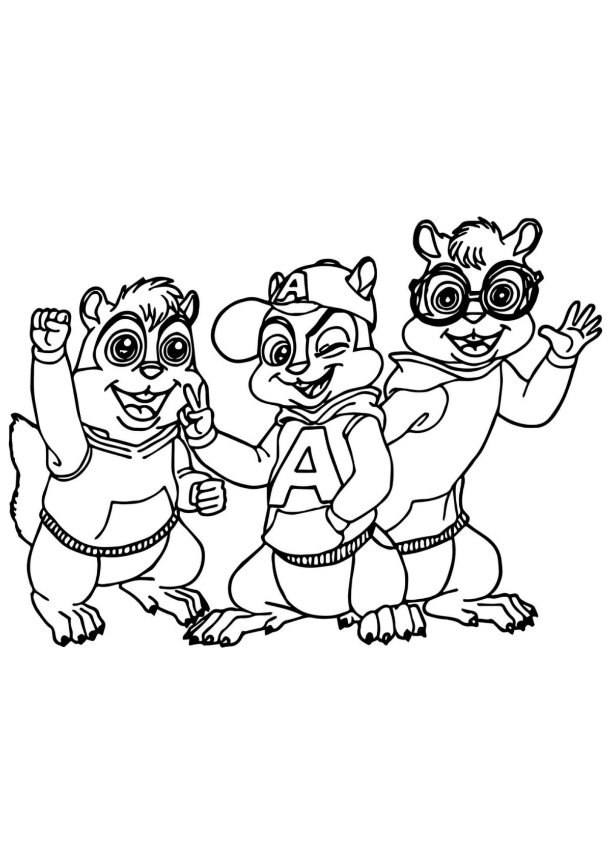 Desenho para Colorir Alvin e os Esquilos