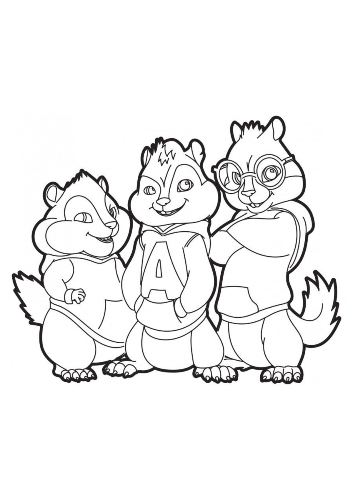 Desenho para Colorir Alvin e os Esquilos
