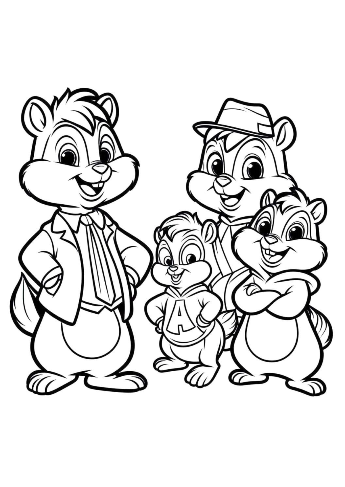 Desenho para Colorir Alvin e os Esquilos