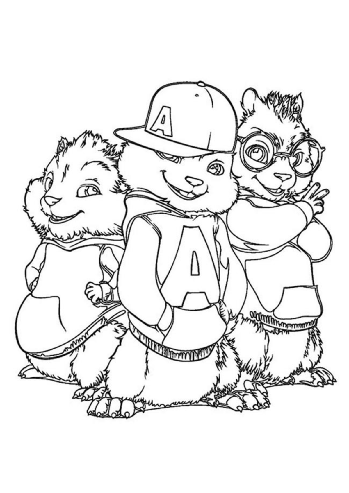 Desenho para Colorir Alvin e os Esquilos