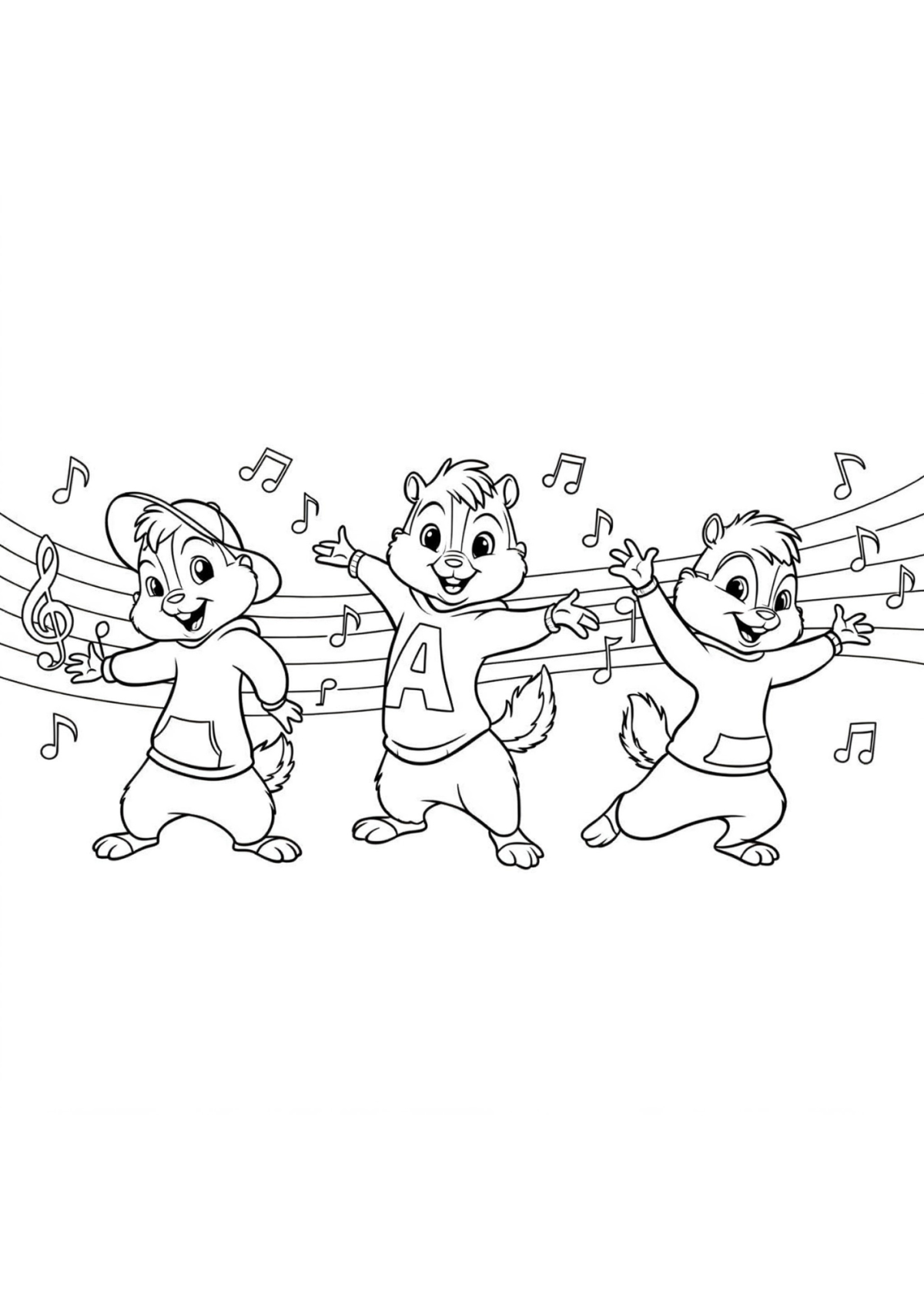 Desenho para Colorir Alvin e os Esquilos