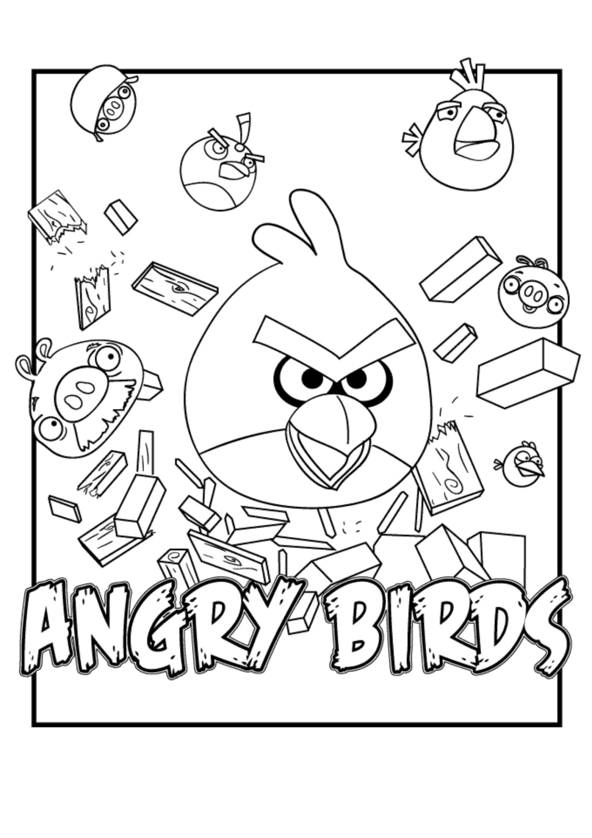 Desenho para Colorir Angry Bird
