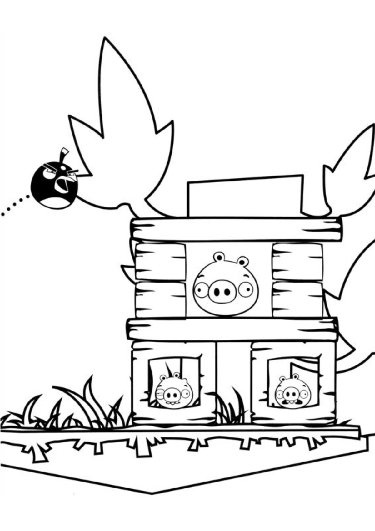 Desenho para Colorir Angry Bird
