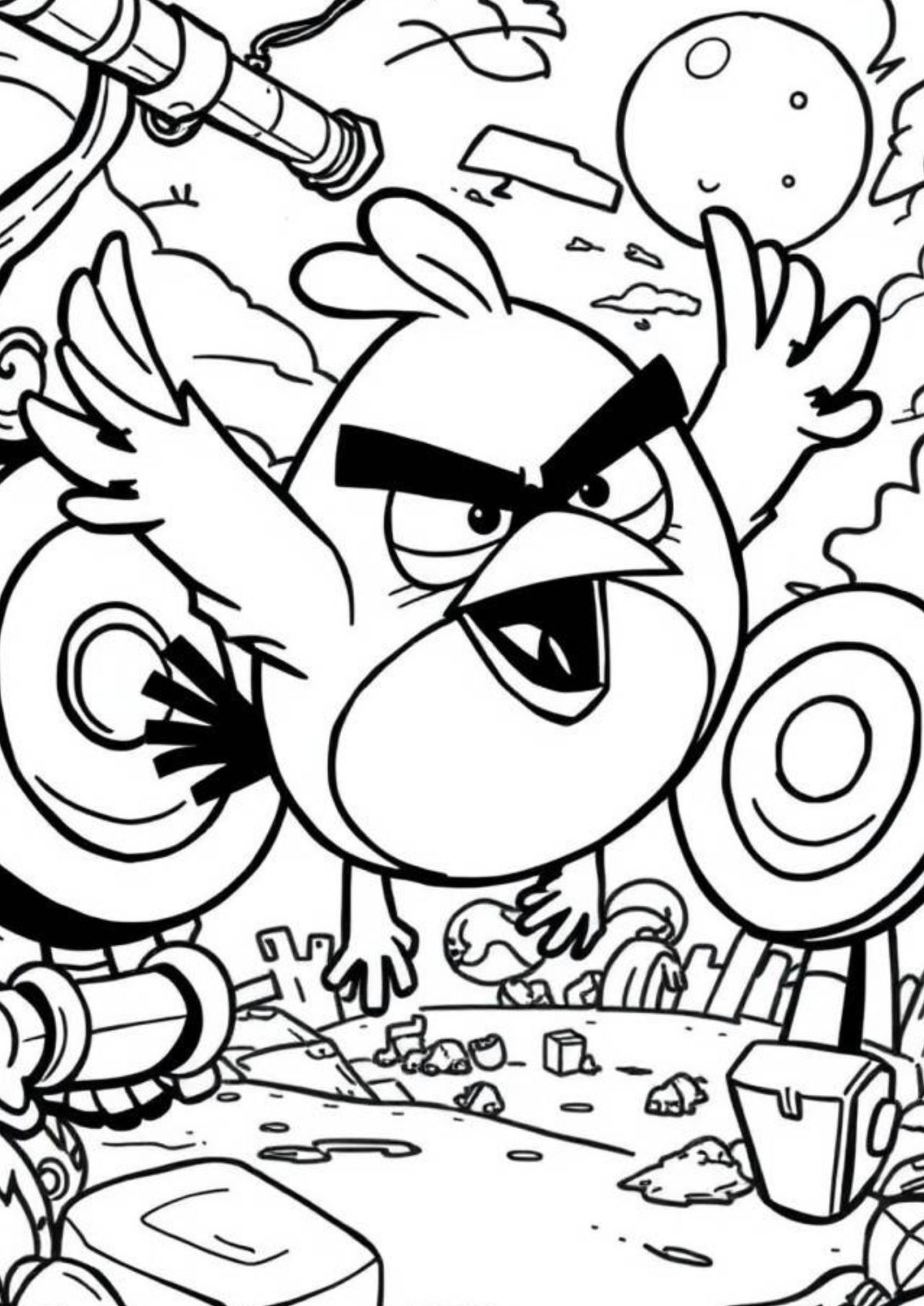Desenho para Colorir Angry Bird