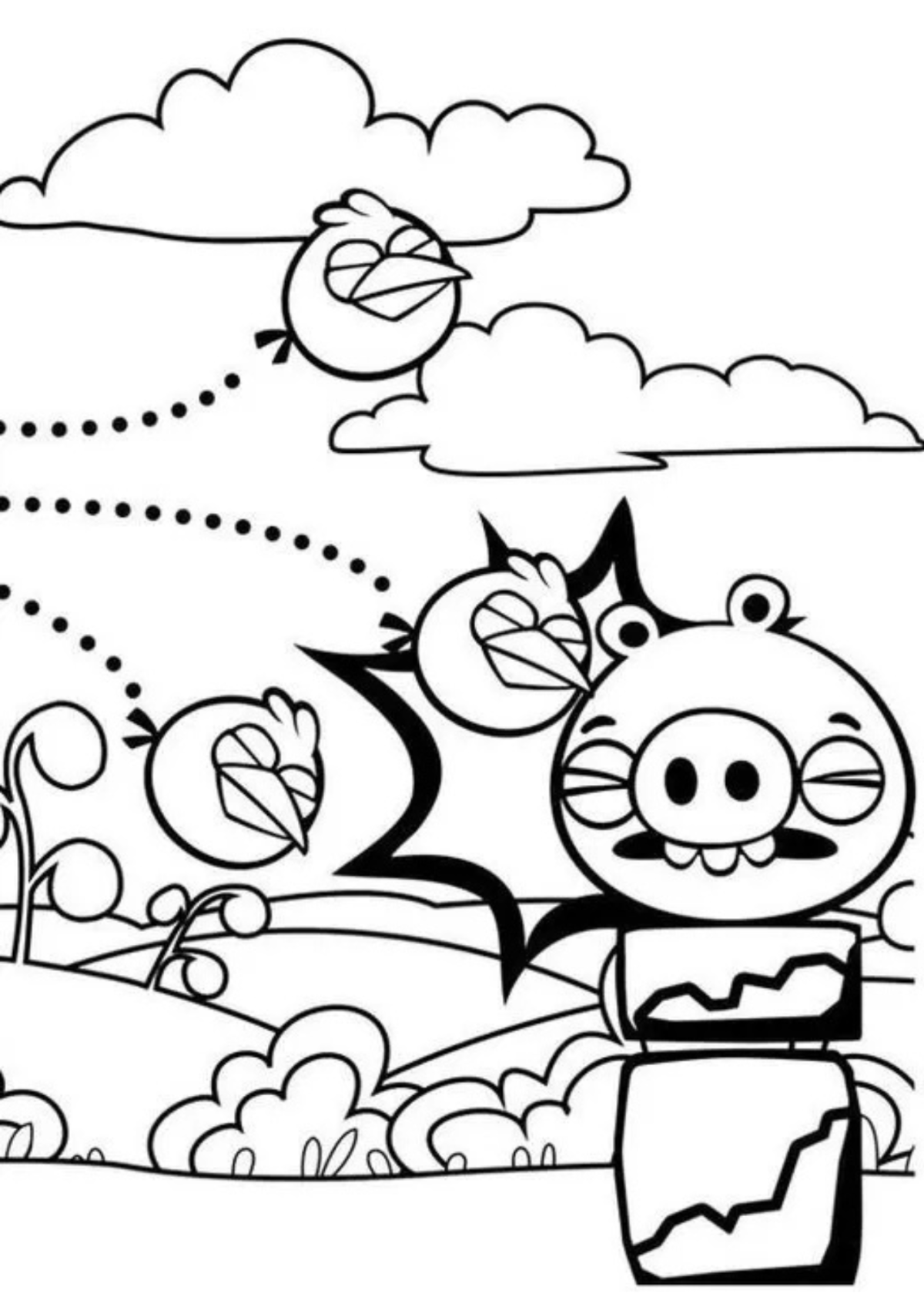 Desenho para Colorir Angry Bird