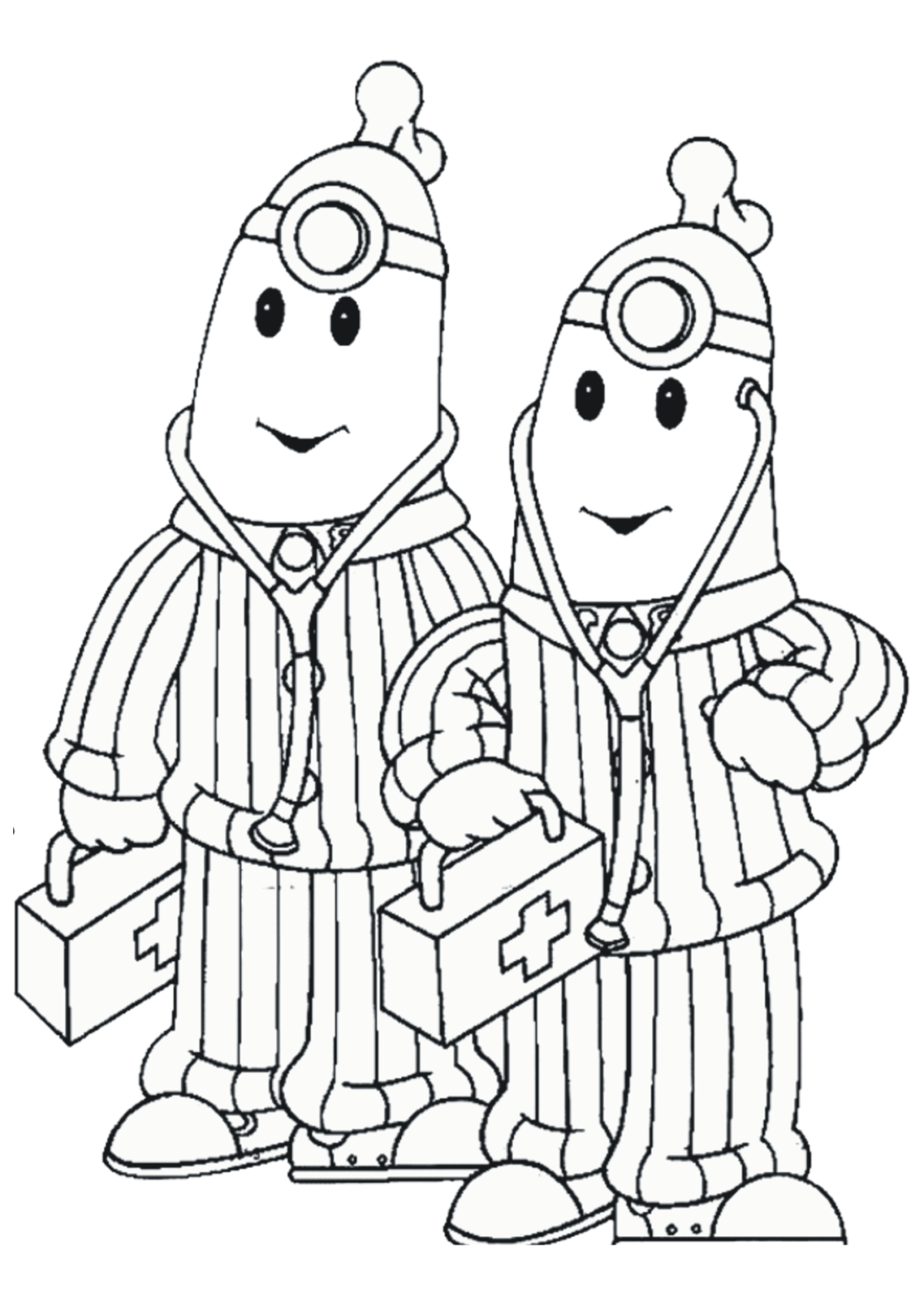 Desenho para Colorir Bananas de Pijamas