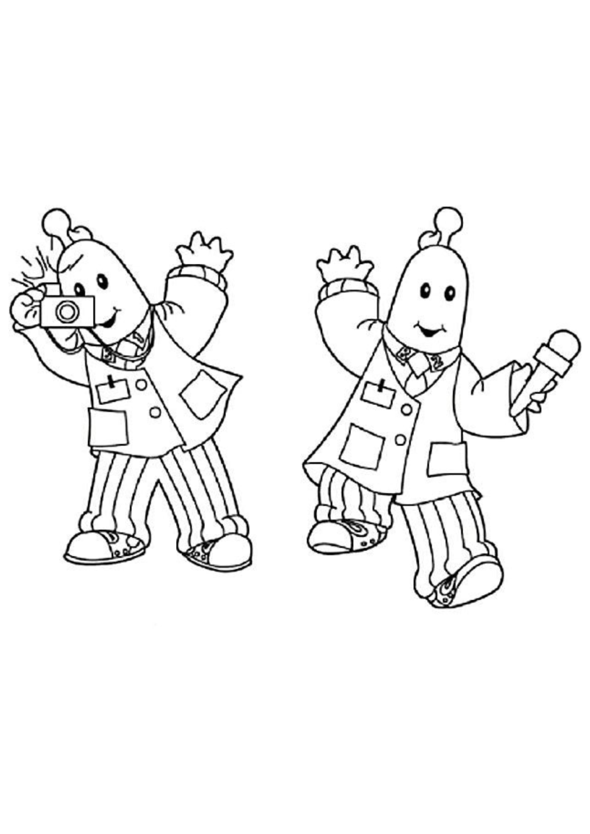 Desenho para Colorir Bananas de Pijamas